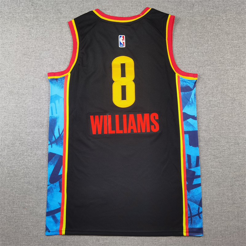 Men Oklahoma City Thunder #8 Williams black 2024 2025 NBA jersey